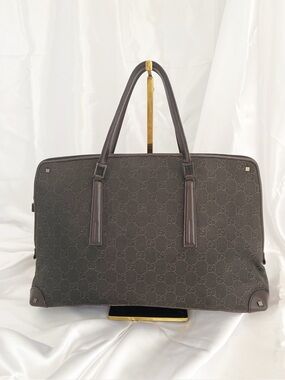 GUCCI  Vintage GG Monogram Canvas Tote Briefcase Shoulder Bag